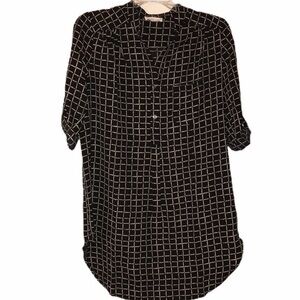 Misia Shirt Dress in Black with Tan - Size Small